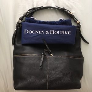 authentic black leather dooney&bourke shoulder bag